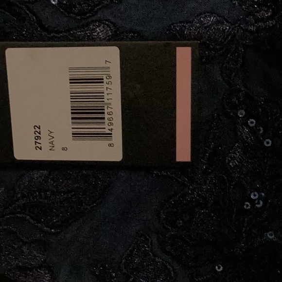 NWT navy Sequin/lace evening gown - Picture 6 of 6